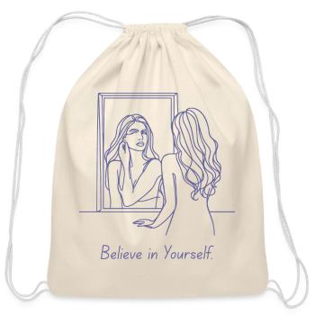 Believe in Yourself – Mirror Reflection Art - Cotton Drawstring Bag - natural - Front