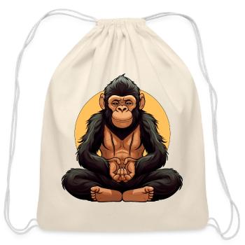 Monkey Yogi - Cotton Drawstring Bag - natural - Front