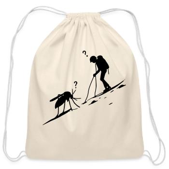 Mosquito Mountain Climber math science Joke g85 - Cotton Drawstring Bag - natural - Front