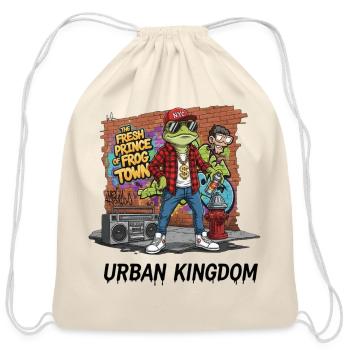 Frog Prince of Urban Graffiti - Cotton Drawstring Bag - natural - Front