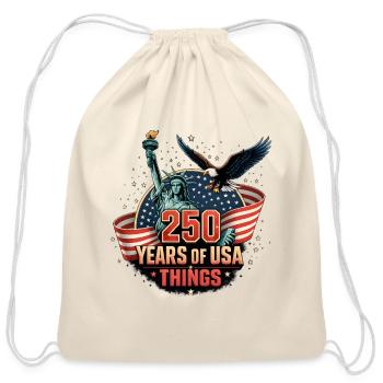 250 Years USA Things - Cotton Drawstring Bag - natural - Front