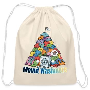 Mount Washmore Laundry Mountain - Cotton Drawstring Bag - natural - Front