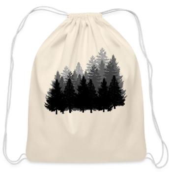 Love to hike in the forest - Pine Trees - Cotton Drawstring Bag - natural - Front