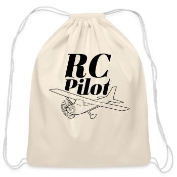 Rc Pilot RC Plane Fly Airplane Remote Controlled - Cotton Drawstring Bag - natural - Front