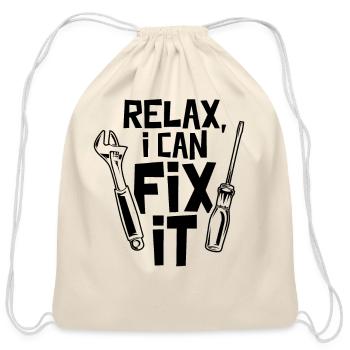 Relax I Can Fix It Handymen Handyman Craftsman - Cotton Drawstring Bag - natural - Front