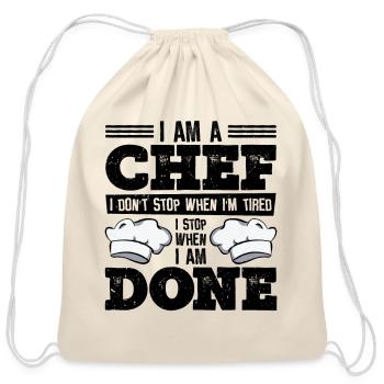 Chef Cooking Meals Culinary Cooks Baking - Cotton Drawstring Bag - natural - Front