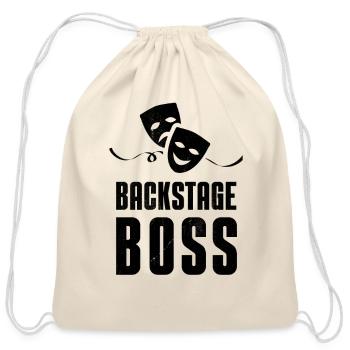 Theater Stage Backstage Boss Crew Stage - Cotton Drawstring Bag - natural - Front