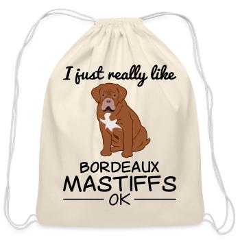 Bordeaux Mastiff Bordeauxdog Dog Lover Quote Gift - Cotton Drawstring Bag - natural - Front