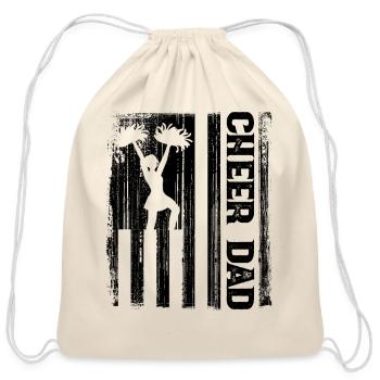 Cheerleader Proud Cheer Dad Cheerleading American - Cotton Drawstring Bag - natural - Front