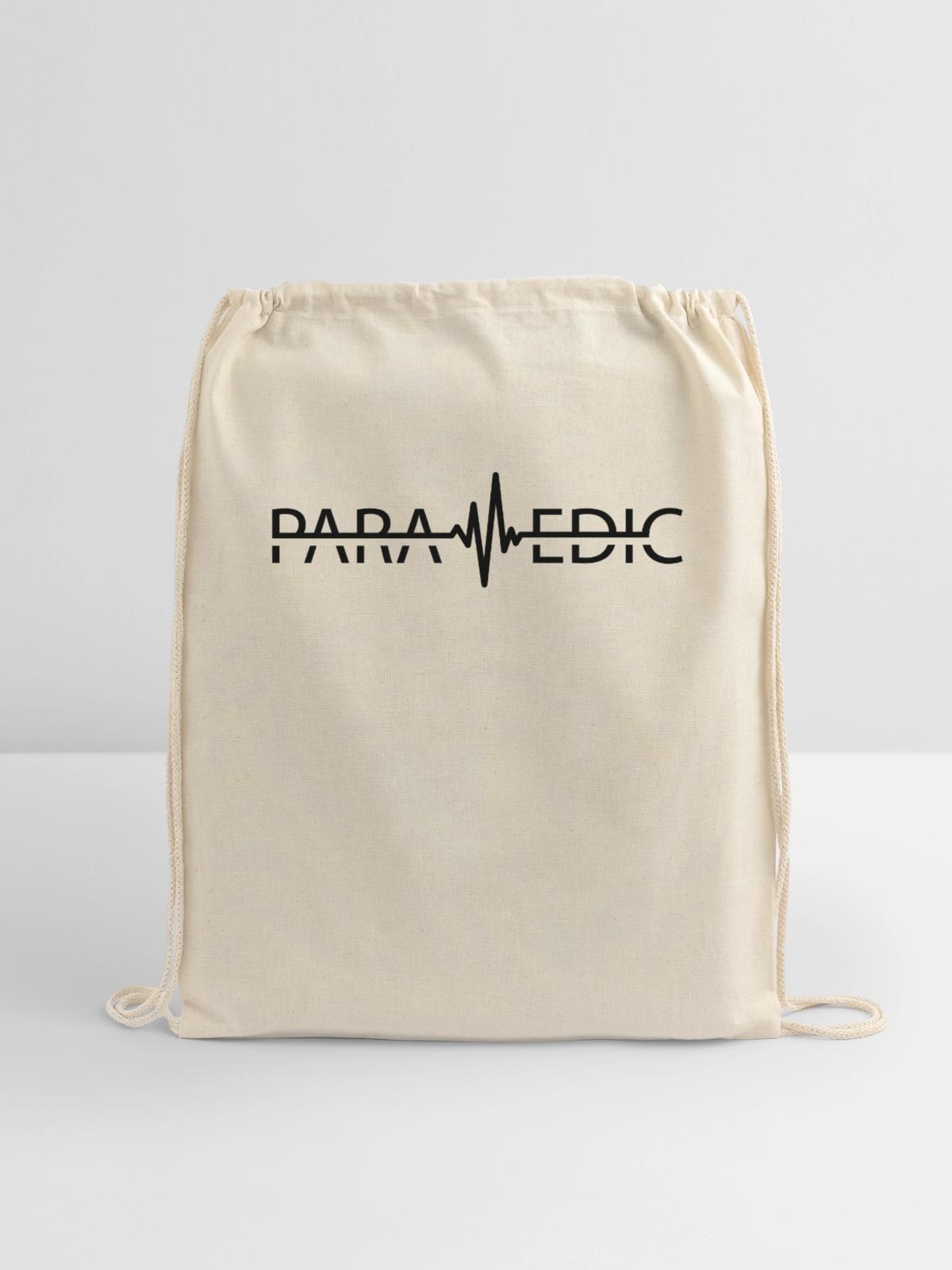 Paramedic Heartbeat - Cotton Drawstring Bag - natural - Front
