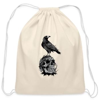 Raven's Perch - Cotton Drawstring Bag - natural - Front
