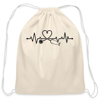 Doctor Stethoscope Heartbeat - Cotton Drawstring Bag - natural - Front