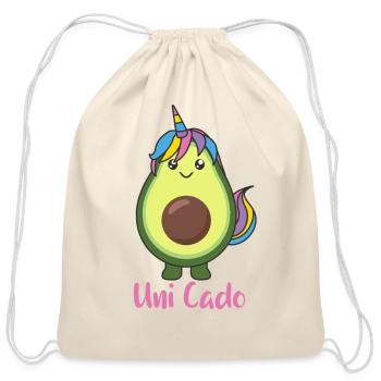 Avocado Unicorn Funny Avocados Unicorns Uni Cado - Cotton Drawstring Bag - natural - Front