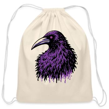 Melting Raven - Cotton Drawstring Bag - natural - Front