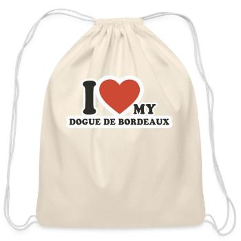 I-LOVE Pet Dog Dog-breed Dogue De Bordeaux - Cotton Drawstring Bag - natural - Front