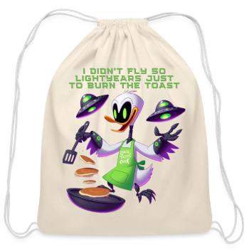 funny alien cook Ducky - Cotton Drawstring Bag - natural - Front