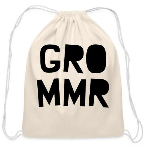 Stylized Grommr Name (Black) - Cotton Drawstring Bag
