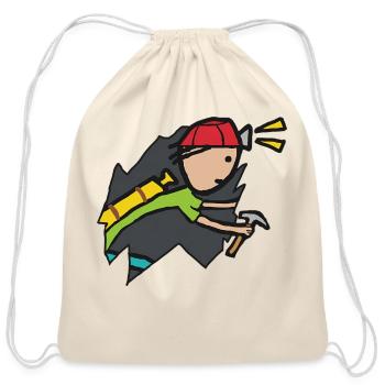 Caving And lunking - Cotton Drawstring Bag - natural - Front