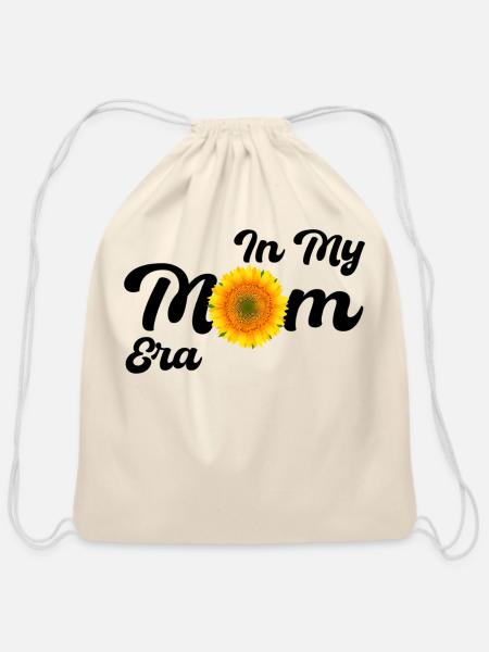 In My Mama Era Groovy Retro Mom Mother'S - Cotton Drawstring Bag - natural
