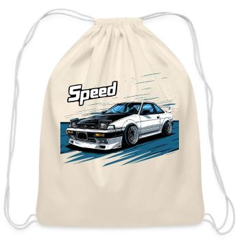 Toyota AE86 - Cotton Drawstring Bag - natural - Front