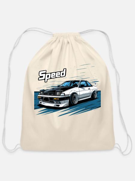 Toyota AE86 - Cotton Drawstring Bag - natural