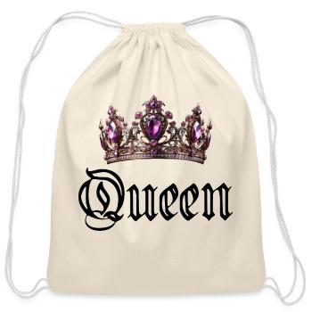 Queen - Cotton Drawstring Bag - natural - Front