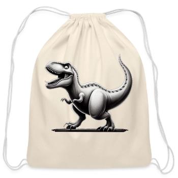 Dino Dinosaur Velociraptor - Cotton Drawstring Bag - natural - Front