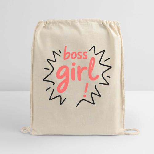 Boss Girl Bold Feminist Statement - Cotton Drawstring Bag