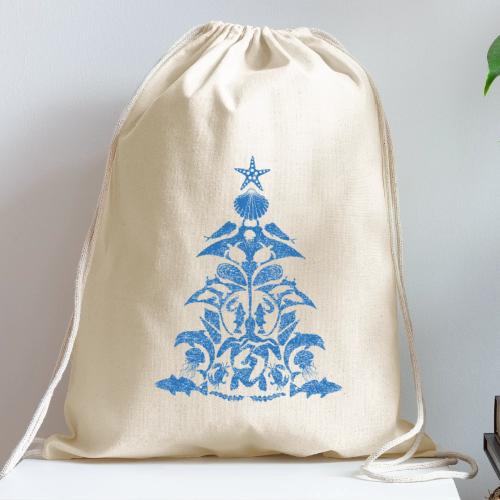 Coastal Christmas Tree Solo - Cotton Drawstring Bag