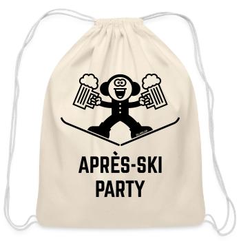 Après-Ski Party (Beer / Caricature / 1C) - Cotton Drawstring Bag - natural - Front