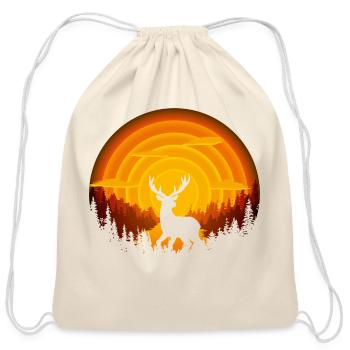 Deer shadow - Cotton Drawstring Bag - natural - Front