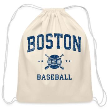 Boston Baseball Throwback - Cotton Drawstring Bag - natural - Front