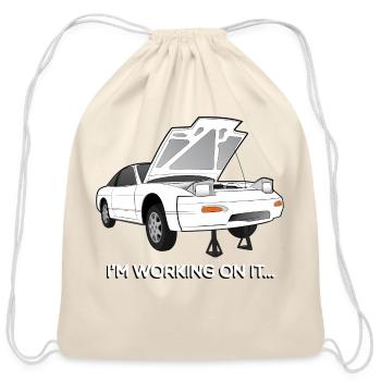 240Sx S13Ch I'M Working On It - Cotton Drawstring Bag - natural - Front