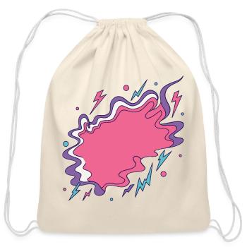 Vibrant Storm Cloud Illustration - Cotton Drawstring Bag - natural - Front
