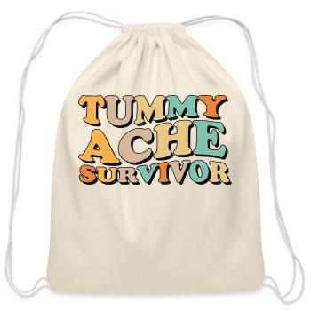 Groovy Tummy Ache Survivor - Cotton Drawstring Bag - natural - Front