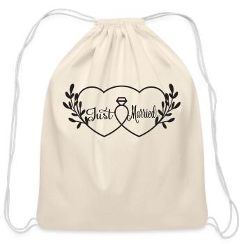 just married - Cotton Drawstring Bag - natural - Front
