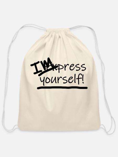 Impress Yourself - Cotton Drawstring Bag - natural