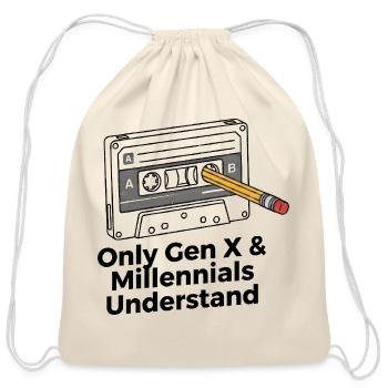 Nostalgie rétro sur cassette : Génération X & Millennials - Sac à cordon en coton - nature - Devant