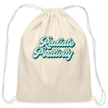 Radiate Positivity - Cotton Drawstring Bag - natural - Front