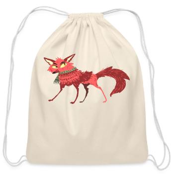 Red Fox - Cotton Drawstring Bag - natural - Front