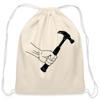 Hammer in hand - Cotton Drawstring Bag - natural - Front