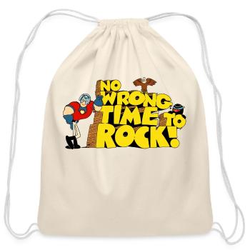 No Wrong Time To Rock hipster - Cotton Drawstring Bag - natural - Front
