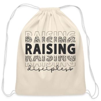 Raising Disciples - Cotton Drawstring Bag - natural - Front