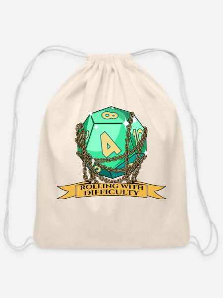 Rolling With Difficulty - Cotton Drawstring Bag - natural