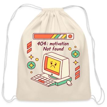 Retro Computer 404 Mood - Cotton Drawstring Bag - natural - Front
