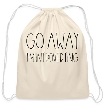 Go away Im introverting red - Cotton Drawstring Bag - natural - Front