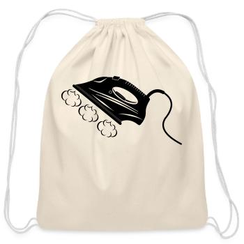 Steam iron to iron laundry transparent - Cotton Drawstring Bag - natural - Front