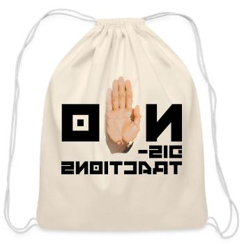 NO Distractions! cool mirror readable reverse typo - Cotton Drawstring Bag - natural - Front
