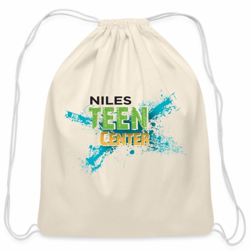 Niles Teen Center logo for Light backgrounds - Cotton Drawstring Bag