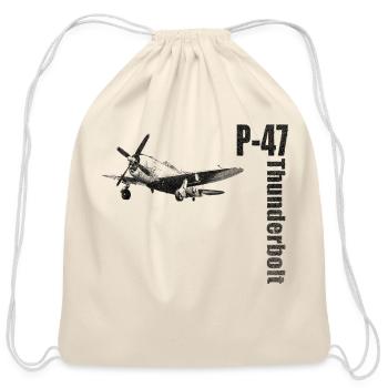 P-47 - Cotton Drawstring Bag - natural - Front